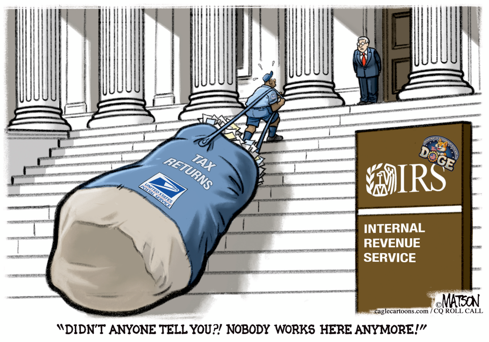 IRS Staff Reductions: Mailman Drags Tax Returns to Empty Building