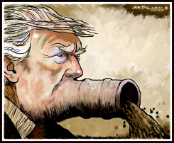 TRUMP SPEWS SEWAGE by J.D. Crowe