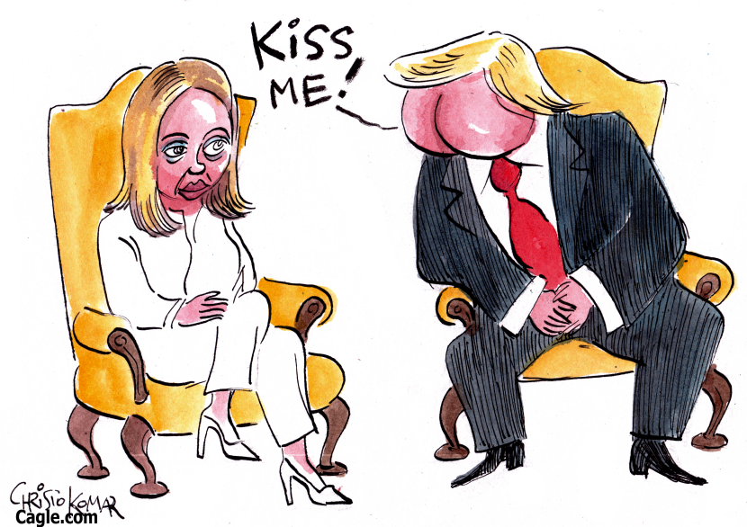 Italy's Giorgia Meloni meets with Trump