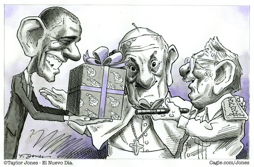 Pope Francis, Obama and Raúl Castro