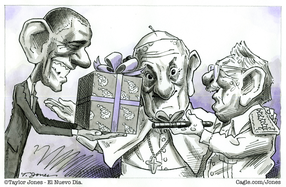 Pope Francis, Obama and Raúl Castro
