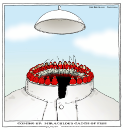 VATICAN CONCLAVE: MIRACULOUS CATCH OF FISH by Joep Bertrams