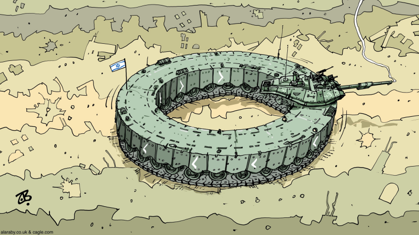 Gaza War Cycle Israel Destruction Tank Circle