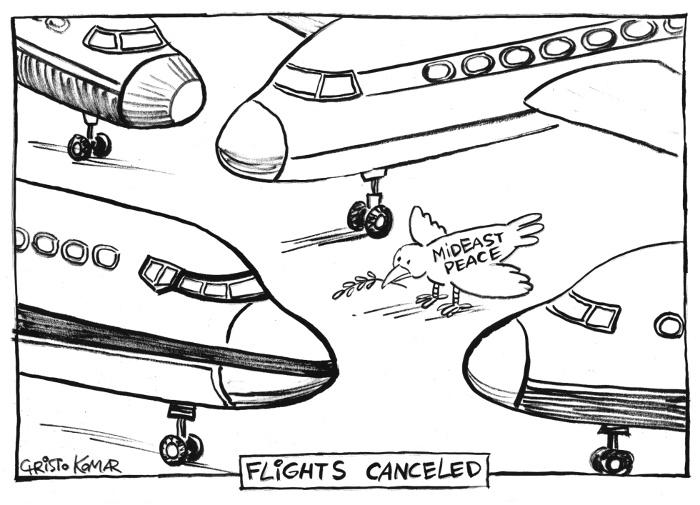 Airlines canceled flights - B&W