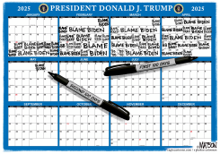 TRUMP BLAMES BIDEN FOR FIRST 100 DAYS by R.J. Matson