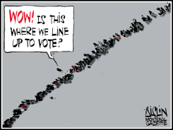 LINE TO VOTE by Terry Mosher