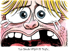 TWO DOLLS INSTEAD OF THIRTY by Daryl Cagle
