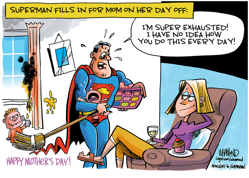 Superman Steps In for Mom on Mother's Day and Can't Handle the Heat