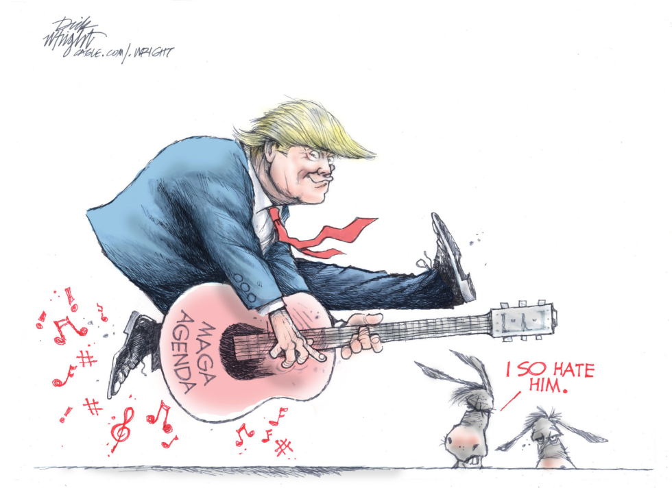 Trump Strums MAGA Agenda While Democrats React