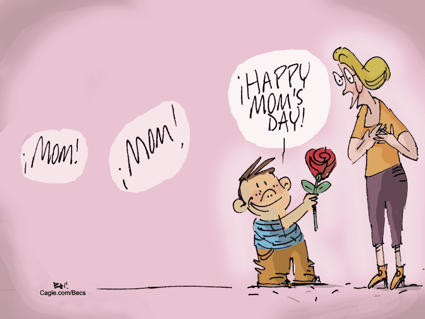 Tech-Savvy Twist on Mother's Day Greetings in Cartoon Form