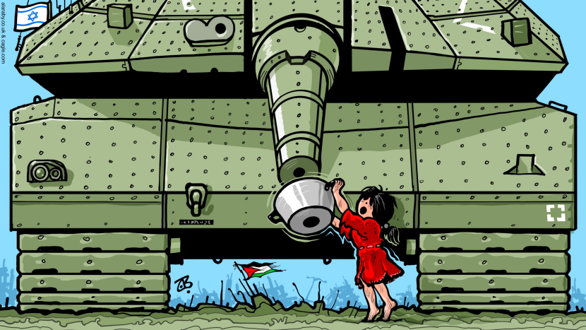 Gaza Starvation Tank Merkava Palestine Girl Pot