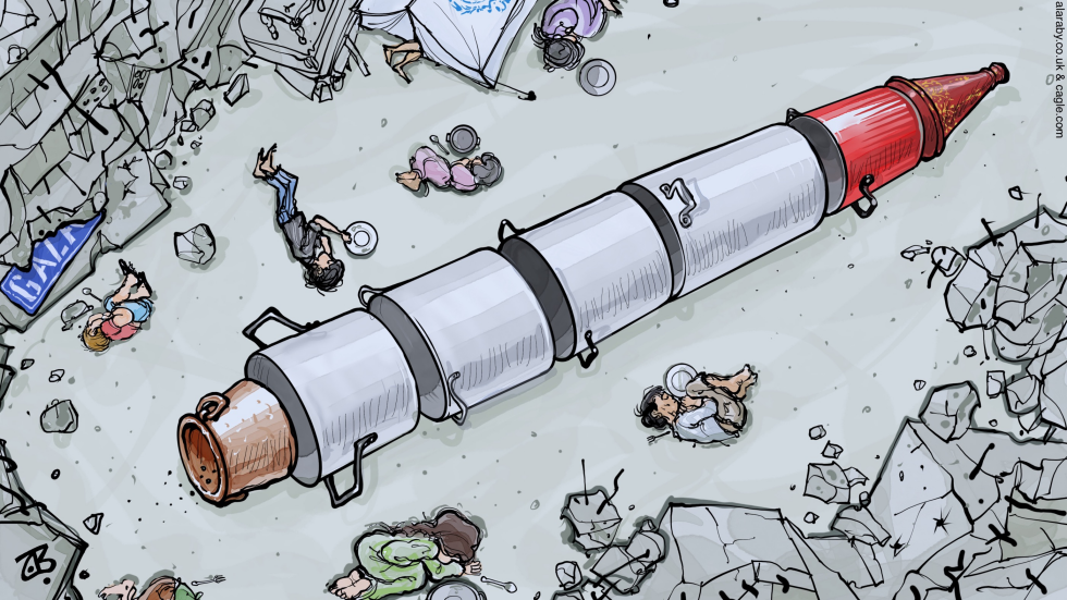 Gaza Starvation Empty Pots Children Rocket Famine