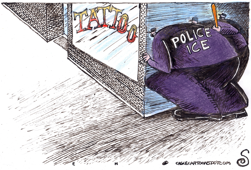 ICE STAKES OUT TATTOO PARLOR