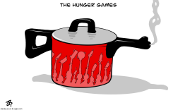 HUNGER GAMES WAR GAZA STARVATION ISRAEL SIEGE  by Emad Hajjaj