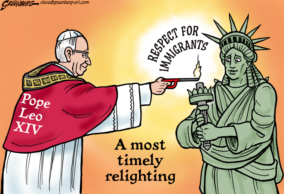 Pope Leo relights Liberty's torch for immigrants