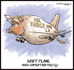 AIR FARCE ONE TRUMP GRIFT PLANE by J.D. Crowe