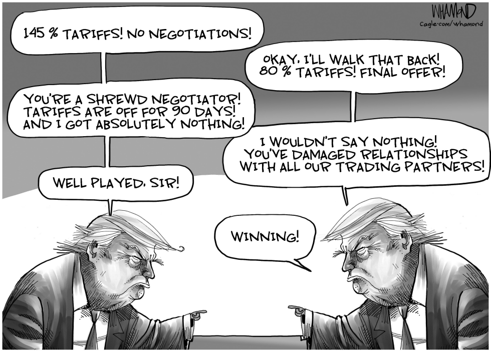 Trump negotiating with himself