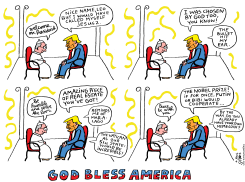 TRUMP TIE IN HAND OF BIN SALMAN by Schot