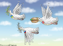 THREE DOVES OF PEACE by Marian Kamensky
