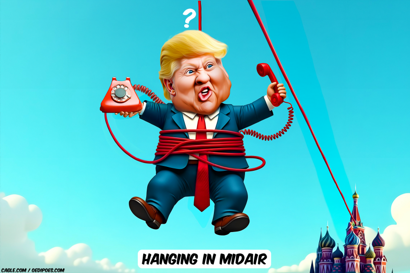 Trump hanging in midair