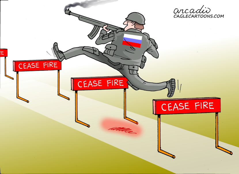 RUSSIA JUMPING OVER THE CEASEFIRE.