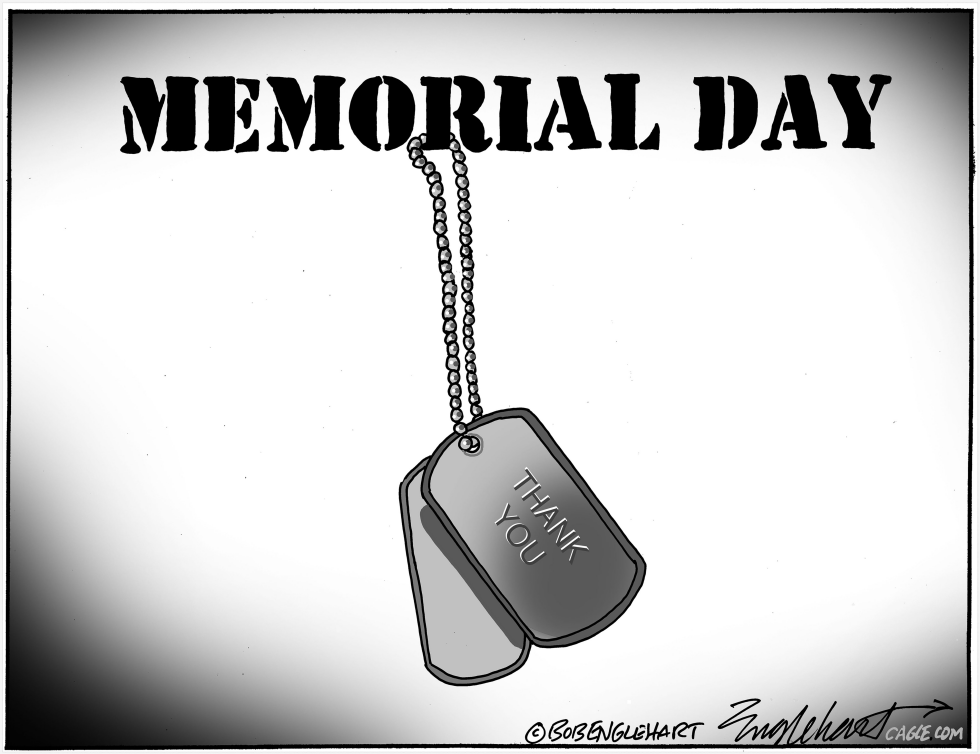 #3 MEMORIAL DAY BLACK AND WHITE ONLY by Bob Englehart