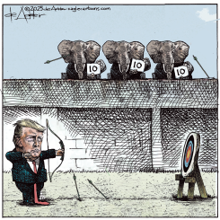 TRUMP IS SURROUNDED BY GOP SYCOPHANTS by Michael de Adder