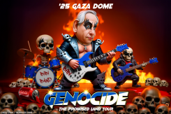 NETANYAHU PLAYING ELECTRIC GUITAR by Bart van Leeuwen