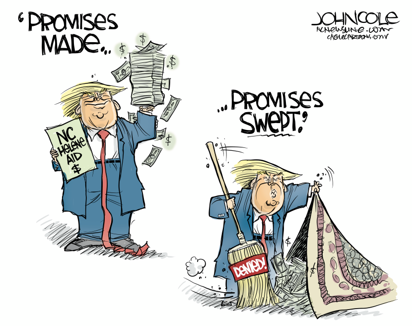 Trump reneges on Hurricane relief funding