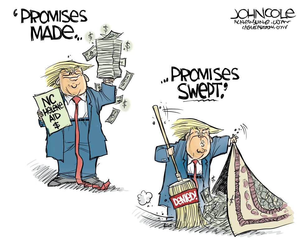 Trump reneges on Hurricane relief funding
