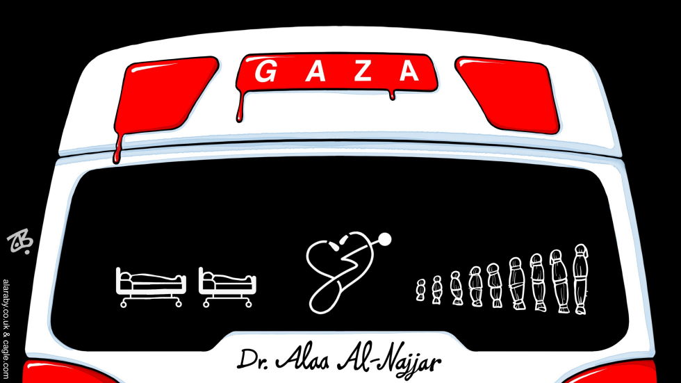 Family Decal AlaaNajjar Gaza Doctor Coffins child