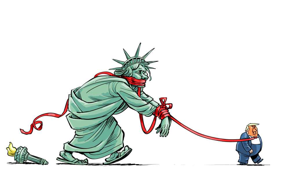 Trump enslaves Liberty