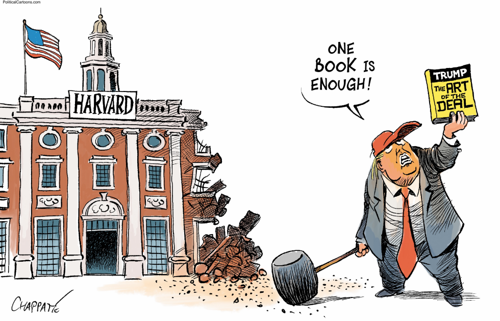 Trump Targets Harvard With Sledgehammer And Book