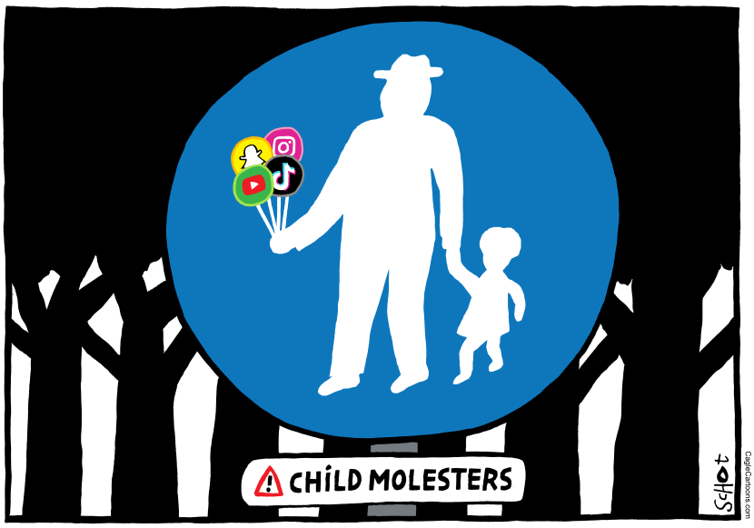 child molester with social media lollypop