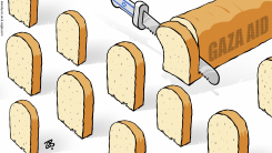 GAZA AID DEAD BREAD GRAVES CUT RIP by Emad Hajjaj