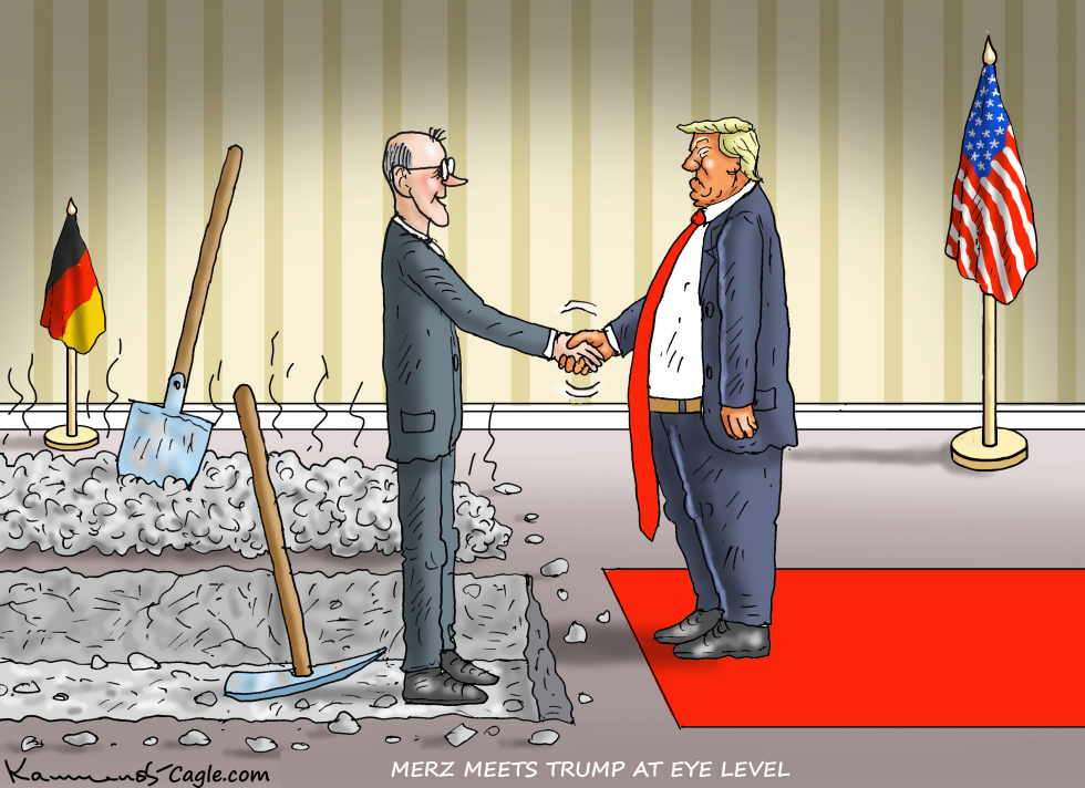 MERZ MEETS TRUMP AT EYE LEVEL
