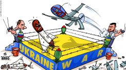 UKRAINE WAR RUSSIA PUTIN DRONE ATTACK WRESTLING by Emad Hajjaj