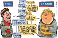 ELON AND TRUMP DUMB AND DUMBER ARGUMENT by Rick McKee