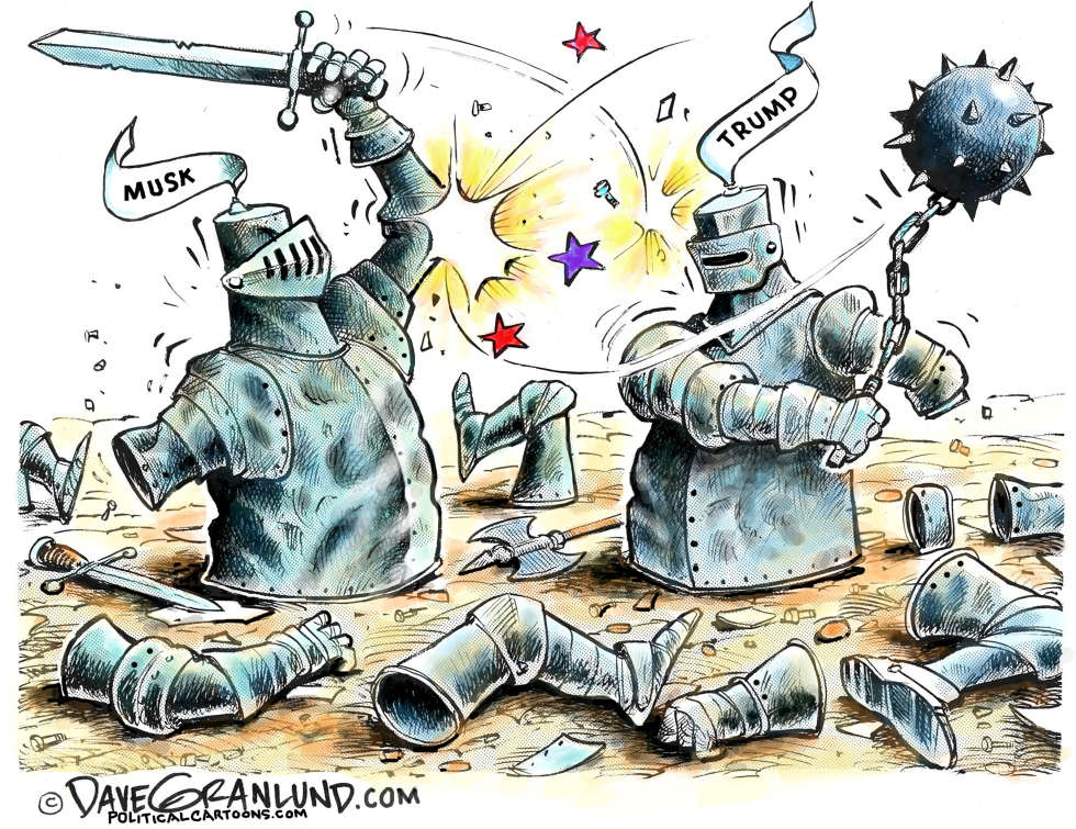 #2 MUSK VS TRUMP BATTLE by Dave Granlund
