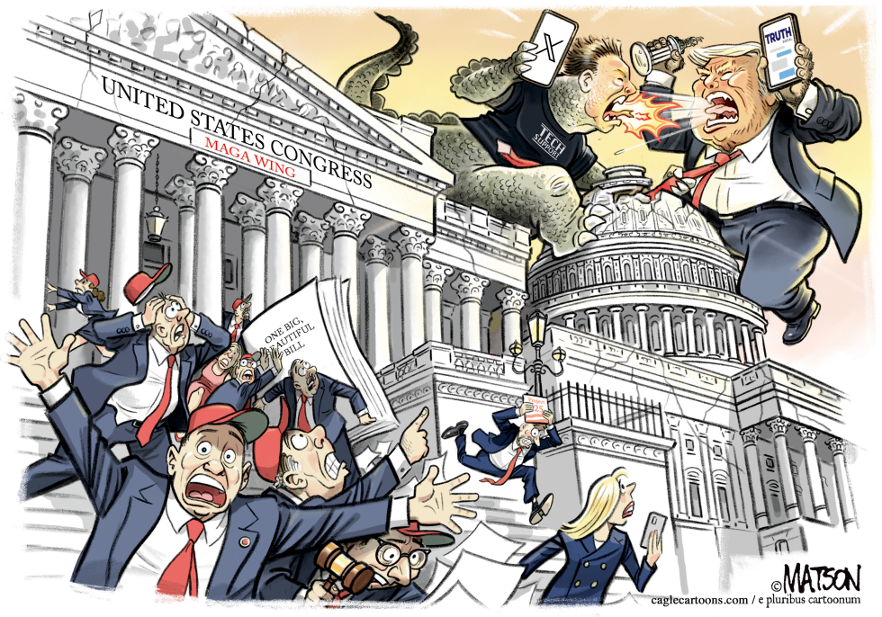 Musk Godzilla Vs Trump King Kong