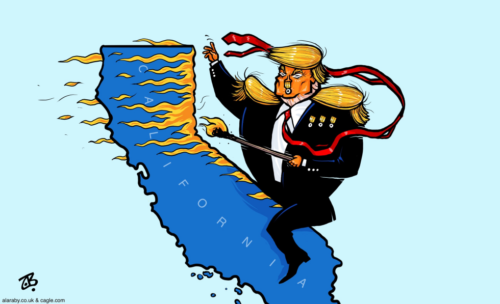 Trump Fires Riots LA California ICE Dictator