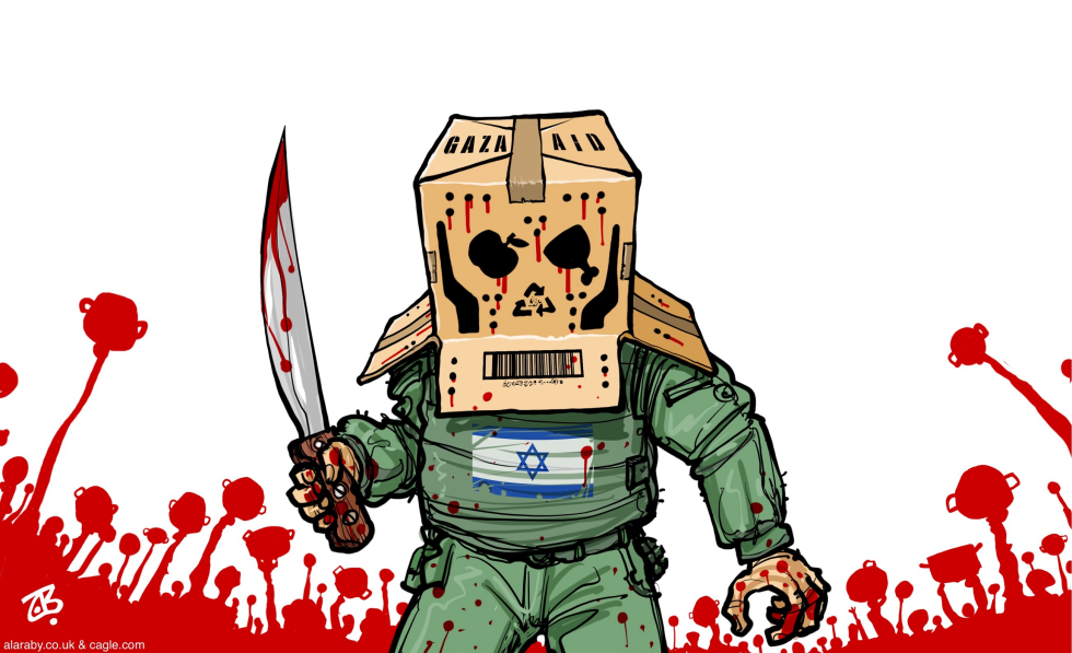 Israeli forces depicted amid Gaza aid chaos