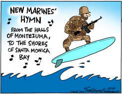 MARINES DEPLOYED TO LOS ANGELES by Bob Englehart