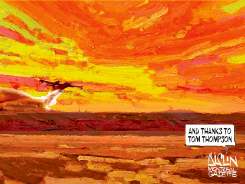 THANKS TO TOM THOMPSON by Terry Mosher