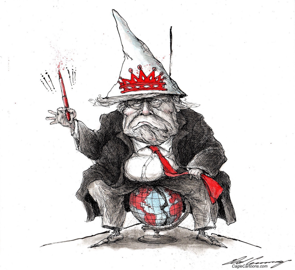 The Dunce King: Trump Satirized with Crown-Topped Cap and Sharpie