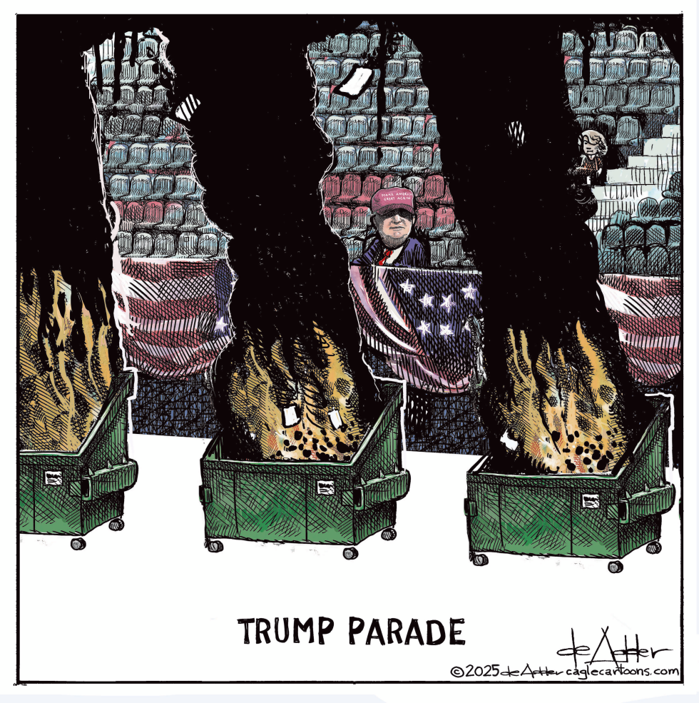 Trump watches a parade of dumpster fires