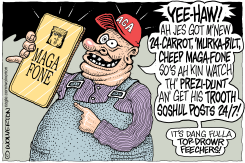MAGA FAN DELIGHTS IN HIS NEW TRUMP PHONE by Monte Wolverton