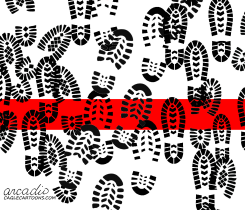 THE RED LINE... TURNED INTO A DOORMAT by Arcadio Esquivel