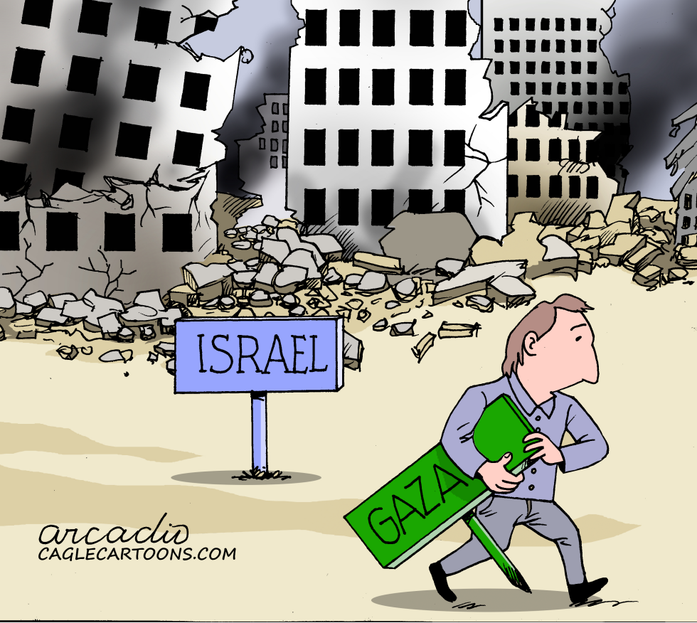 Destruction in Gaza and Israel.