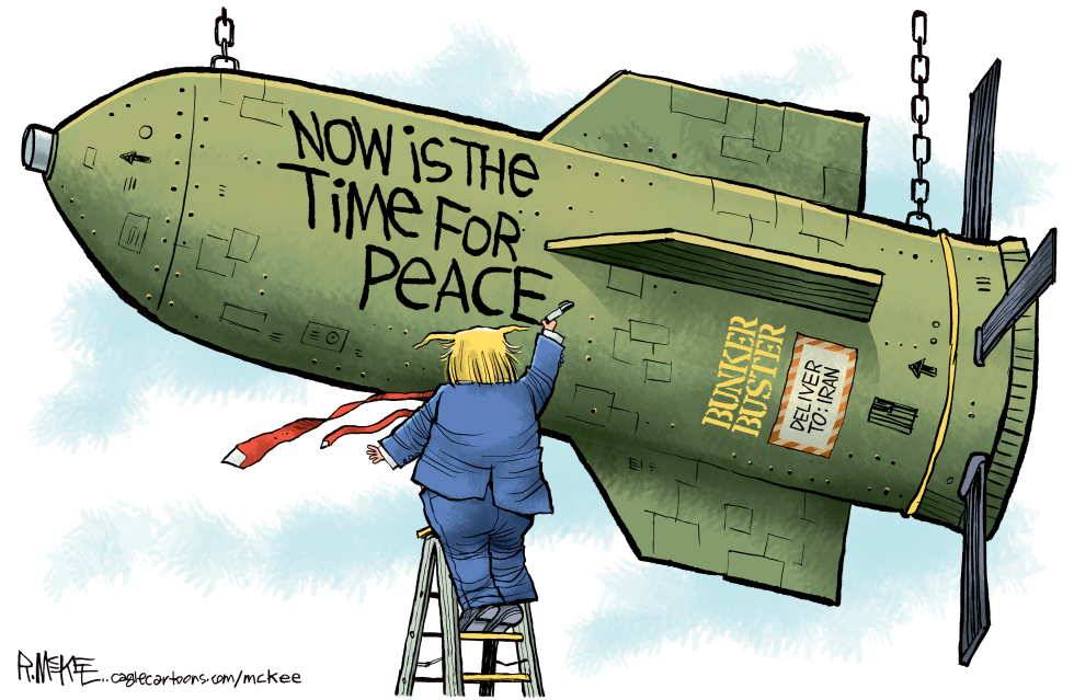 #1 NOW IS THE TIME FOR PEACE BOMB by Rick McKee